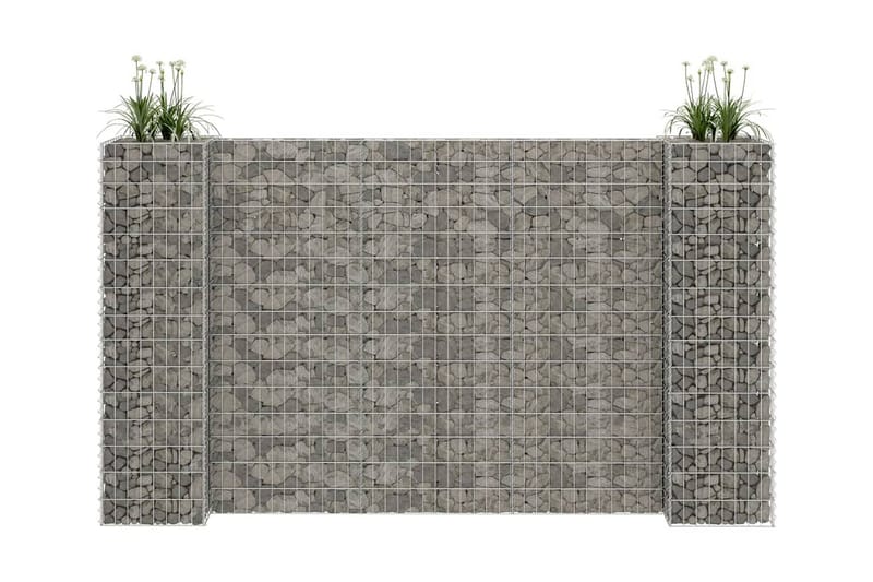 Planteringsgabion H-formad stål 260x40x150 cm - Silver - Blomhylla & blomstativ