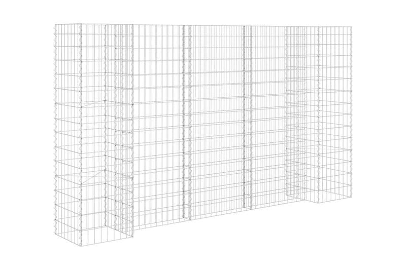 Planteringsgabion H-formad stål 260x40x150 cm - Silver - Trädgård & spabad - Trädgårdsskötsel - Odling - Planteringskärl & blomkruka - Blomhylla & blomstativ