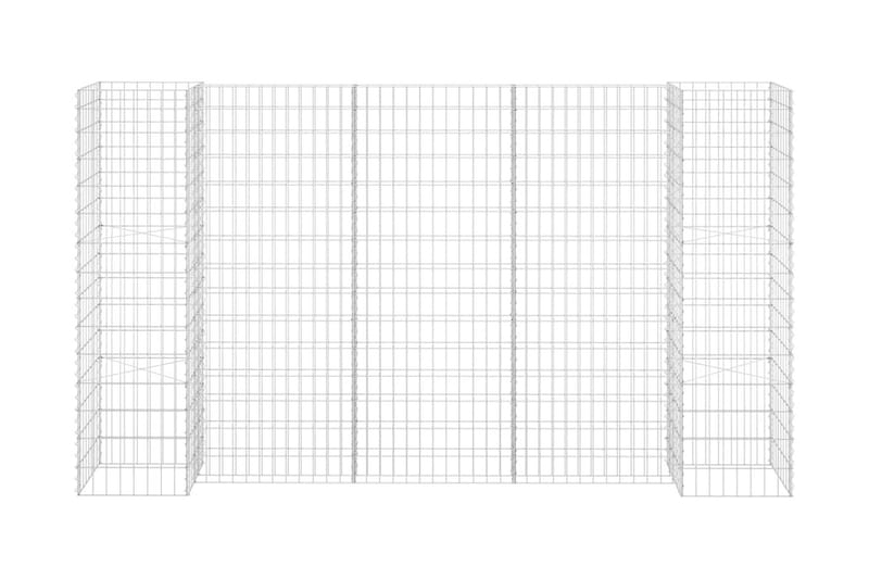 Planteringsgabion H-formad stål 260x40x150 cm - Silver - Trädgård & spabad - Trädgårdsskötsel - Odling - Planteringskärl & blomkruka - Blomhylla & blomstativ