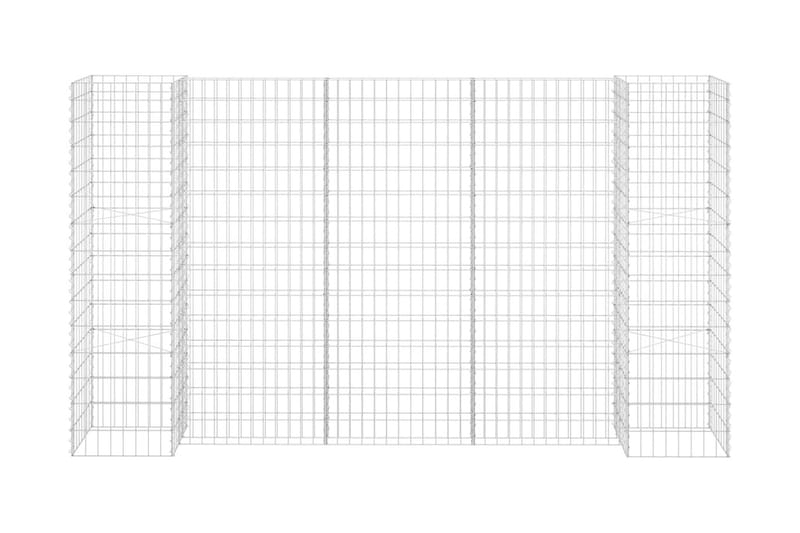 Planteringsgabion H-formad stål 260x40x150 cm - Silver - Blomhylla & blomstativ