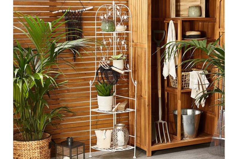 Pollone Trädgårshylla 35x35 cm - Vit - Trädgård & spabad - Trädgårdsskötsel - Odling - Planteringskärl & blomkruka - Blomhylla & blomstativ