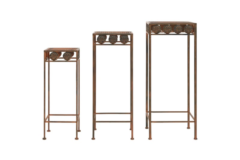 Växtstativ 3 delar vintage stil metall rostfärgade - Orange - Trädgård & spabad - Trädgårdsskötsel - Odling - Planteringskärl & blomkruka - Blomhylla & blomstativ