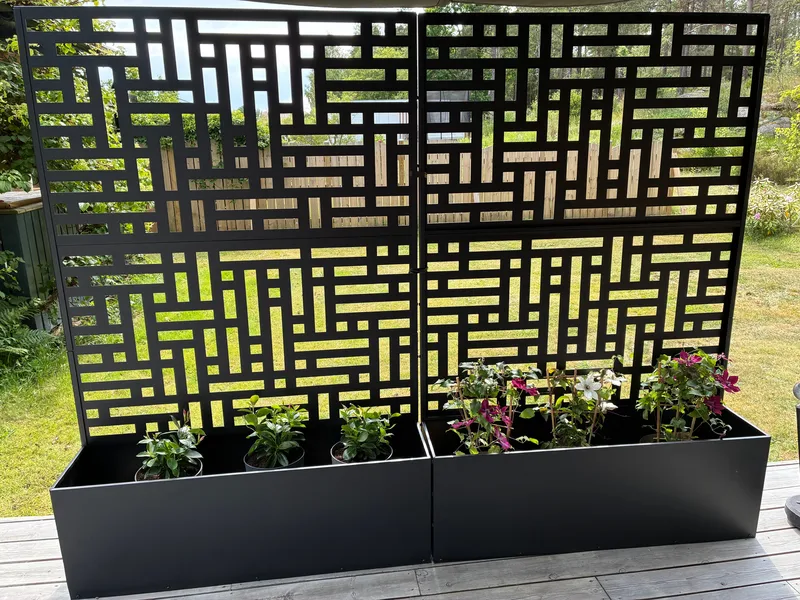 Blomlåda med spalje | 120x180cm | Stål | Svart - Trädgård & spabad - Trädgårdsskötsel - Odling - Planteringskärl & blomkruka - Blomlåda