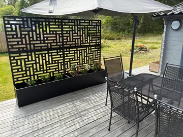 Blomlåda med spalje | 120x180cm | Stål | Svart - Trädgård & spabad - Trädgårdsskötsel - Odling - Planteringskärl & blomkruka - Blomlåda