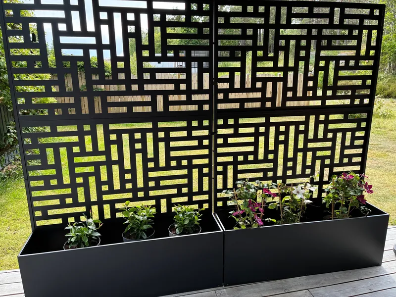 Blomlåda med spalje | 120x180cm | Stål | Svart - Trädgård & spabad - Trädgårdsskötsel - Odling - Planteringskärl & blomkruka - Blomlåda