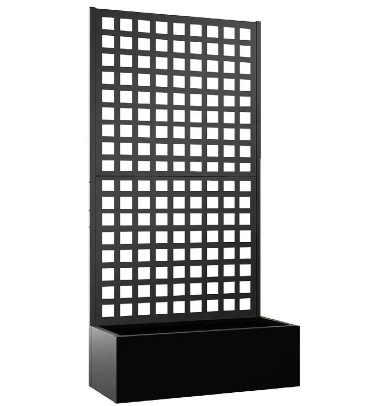 Blomlåda med spalje | 90x180cm | Stål | Svart, undefined