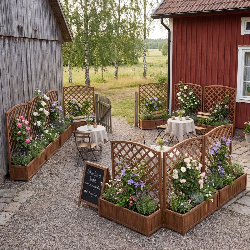 Blomlåda med spalje i trä | 80×30×120 cm | För klätterväxter | Brun - Trädgård & spabad - Trädgårdsskötsel - Odling - Planteringskärl & blomkruka - Blomlåda
