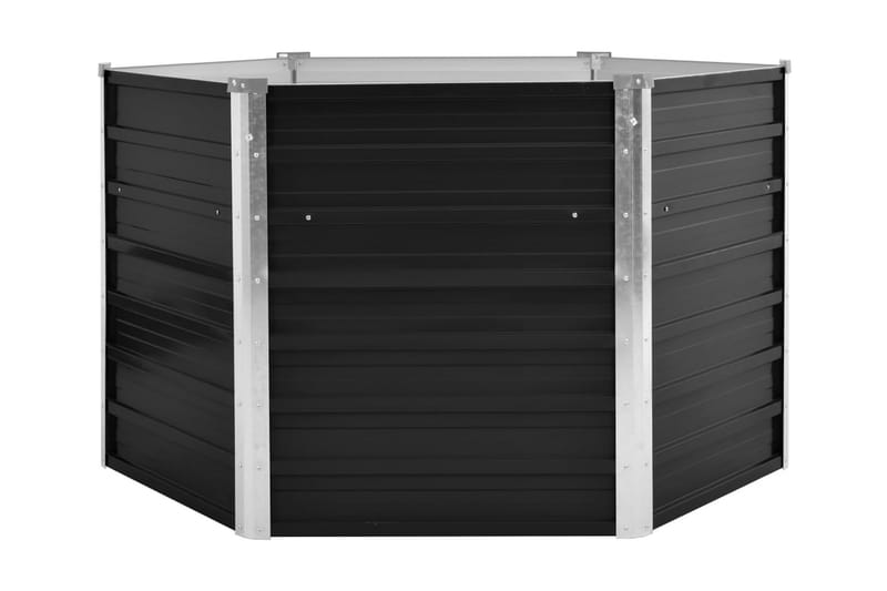 Odlingslåda upphöjd antracit 129x129x77 cm galvaniserat stål - Grå - Trädgård & spabad - Trädgårdsskötsel - Odling - Planteringskärl & blomkruka - Blomlåda