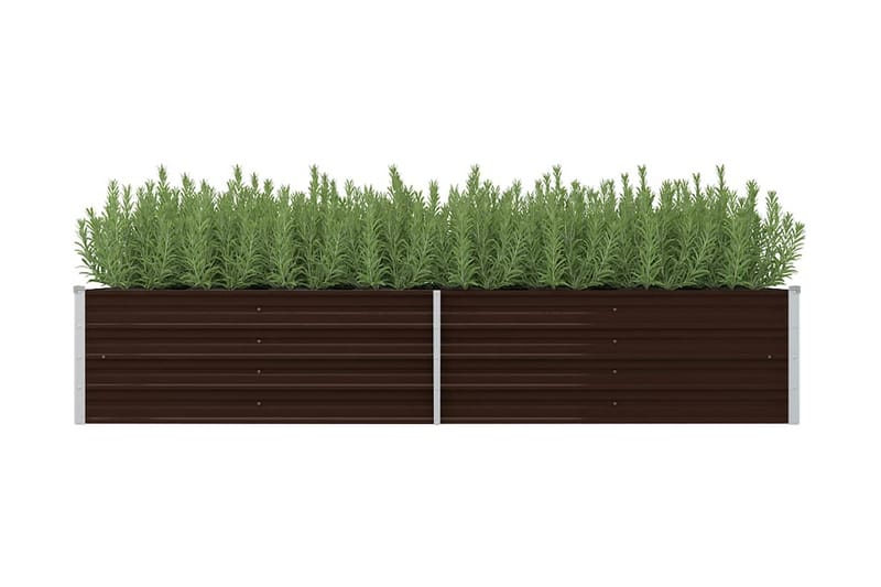 Odlingslåda upphöjd brun 240x80x45 cm galvaniserat stål - Brun - Trädgård & spabad - Trädgårdsskötsel - Odling - Planteringskärl & blomkruka - Blomlåda