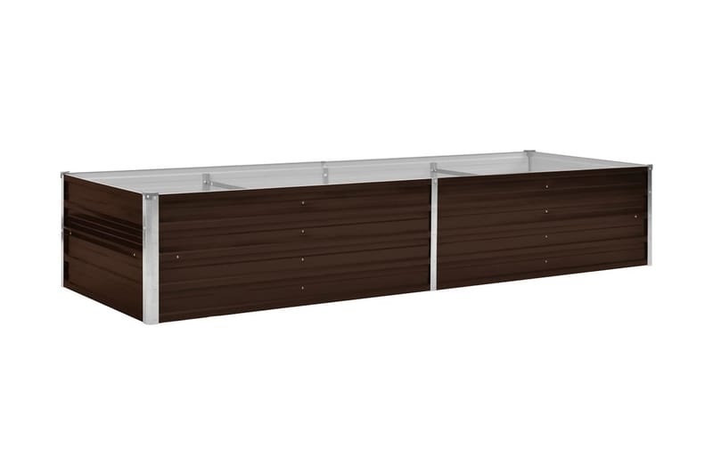 Odlingslåda upphöjd brun 240x80x45 cm galvaniserat stål - Brun - Trädgård & spabad - Trädgårdsskötsel - Odling - Planteringskärl & blomkruka - Blomlåda
