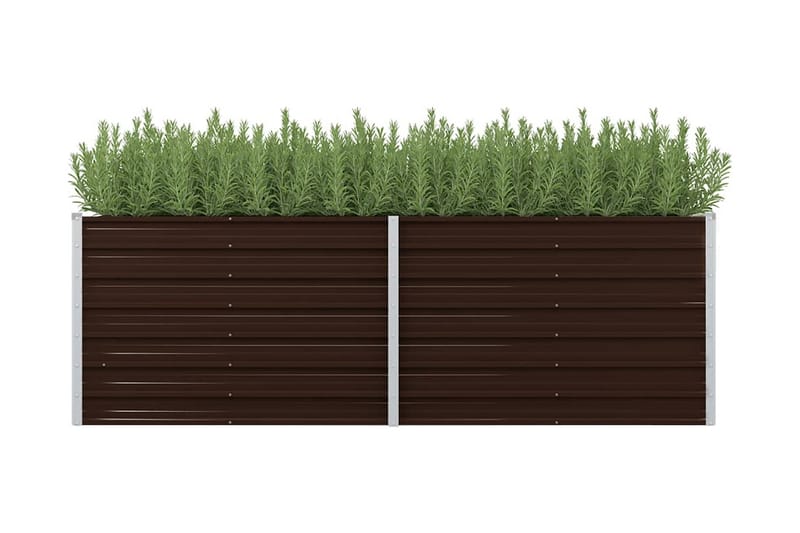 Odlingslåda upphöjd brun 240x80x77 cm galvaniserat stål - Brun - Trädgård & spabad - Trädgårdsskötsel - Odling - Planteringskärl & blomkruka - Blomlåda