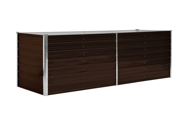 Odlingslåda upphöjd brun 240x80x77 cm galvaniserat stål - Brun - Trädgård & spabad - Trädgårdsskötsel - Odling - Planteringskärl & blomkruka - Blomlåda