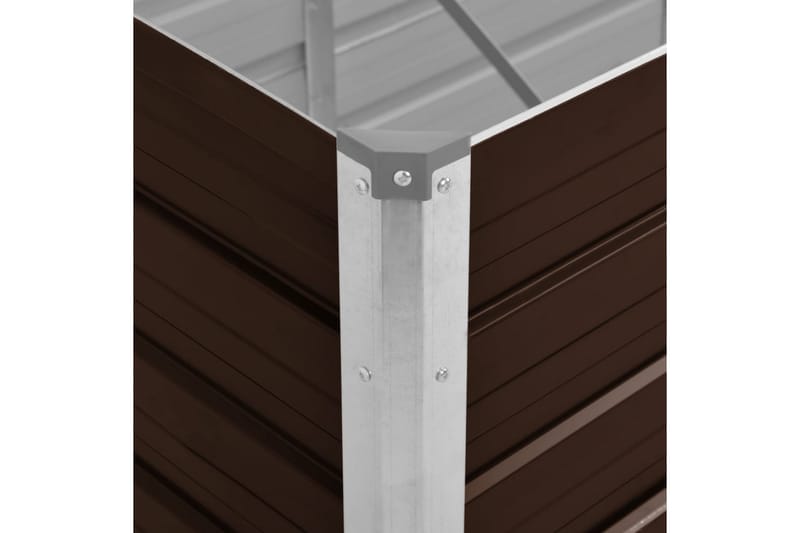 Odlingslåda upphöjd brun 240x80x77 cm galvaniserat stål - Brun - Trädgård & spabad - Trädgårdsskötsel - Odling - Planteringskärl & blomkruka - Blomlåda
