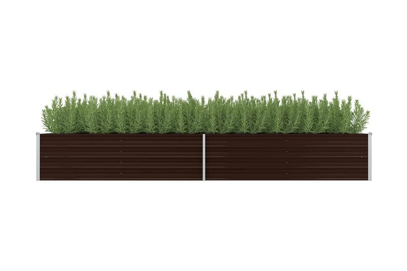 Odlingslåda upphöjd brun 320x80x45 cm galvaniserat stål - Brun - Trädgård & spabad - Trädgårdsskötsel - Odling - Planteringskärl & blomkruka - Blomlåda