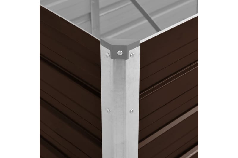 Odlingslåda upphöjd brun 320x80x45 cm galvaniserat stål - Brun - Trädgård & spabad - Trädgårdsskötsel - Odling - Planteringskärl & blomkruka - Blomlåda