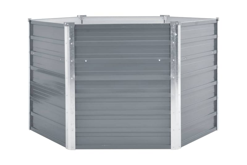 Odlingslåda upphöjd galvaniserat stål 129x129x77 cm grå - Grå - Trädgård & spabad - Trädgårdsskötsel - Odling - Planteringskärl & blomkruka - Blomlåda