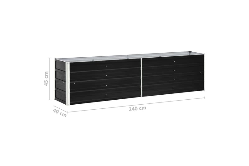 Odlingslåda upphöjd galvaniserat stål 240x40x45 cm antracit - Grå - Trädgård & spabad - Trädgårdsskötsel - Odling - Planteringskärl & blomkruka - Blomlåda