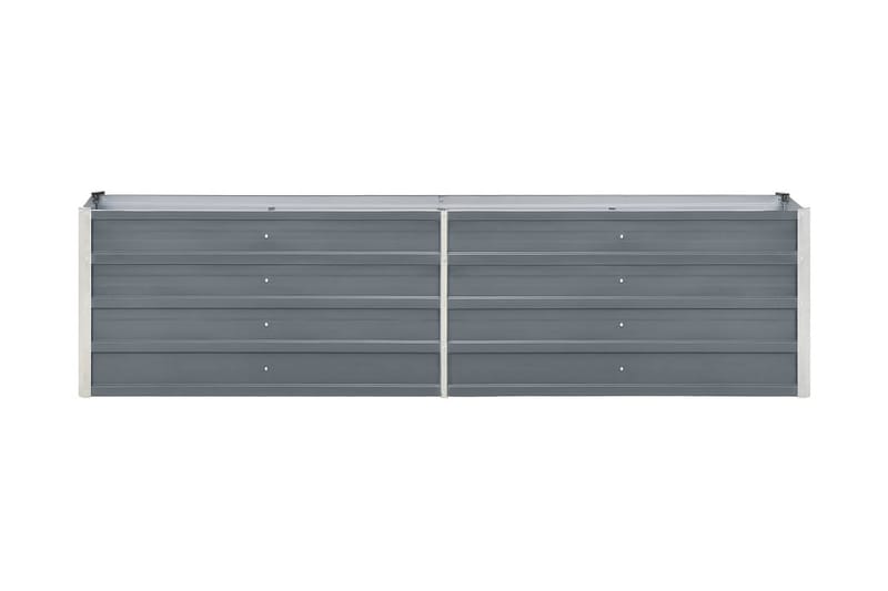 Odlingslåda upphöjd galvaniserat stål 240x40x45 cm grå - Grå - Blomlåda - Utomhuskrukor