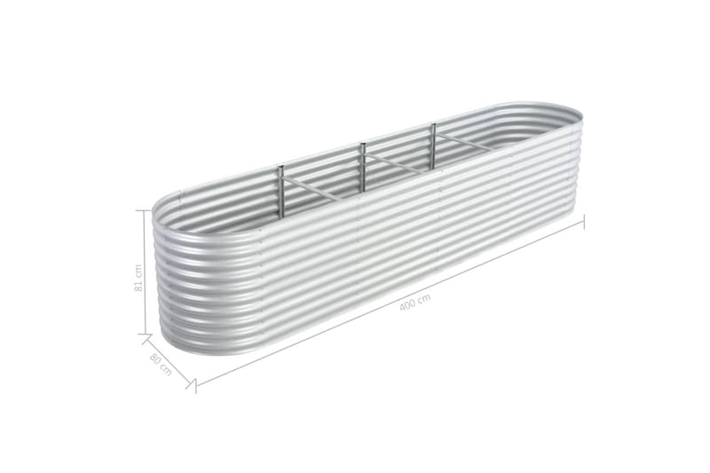 Odlingslåda upphöjd galvaniserat stål 400x80x81 cm silver - Silver - Trädgård & spabad - Trädgårdsskötsel - Odling - Planteringskärl & blomkruka - Blomlåda