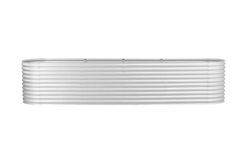 Odlingslåda upphöjd galvaniserat stål 400x80x81 cm silver - Silver - Trädgård & spabad - Trädgårdsskötsel - Odling - Planteringskärl & blomkruka - Blomlåda