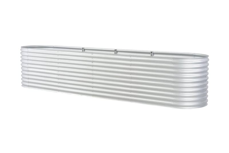 Odlingslåda upphöjd galvaniserat stål 400x80x81 cm silver - Silver - Trädgård & spabad - Trädgårdsskötsel - Odling - Planteringskärl & blomkruka - Blomlåda