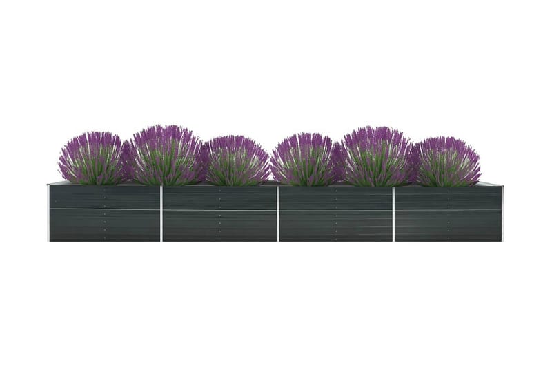 Odlingslåda upphöjd galvaniserat stål 600x80x77 cm antracit - Grå - Trädgård & spabad - Trädgårdsskötsel - Odling - Planteringskärl & blomkruka - Blomlåda