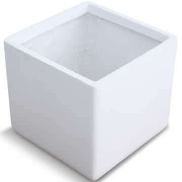 Fiberarmerad utekruka | Kubformad | 25cm | Vit - Trädgård & spabad - Trädgårdsskötsel - Odling - Planteringskärl & blomkruka - Stor blomkruka