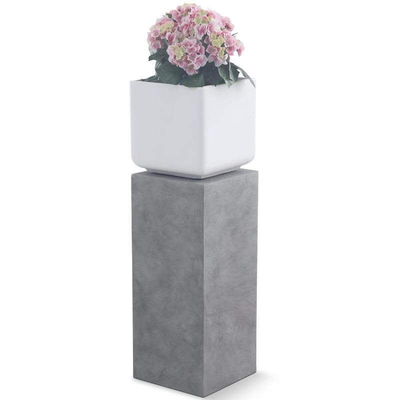 Fiberarmerad utekruka | Kubformad | 25cm | Vit - Trädgård & spabad - Trädgårdsskötsel - Odling - Planteringskärl & blomkruka - Stor blomkruka