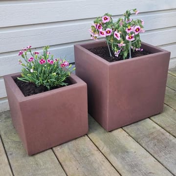 Fiberarmerade utekrukor | Fyrkantiga | 2-pack | Mörkbrun - Trädgård & spabad - Trädgårdsskötsel - Odling - Planteringskärl & blomkruka - Stor blomkruka