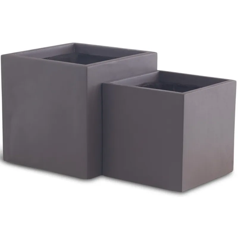 Fiberarmerade utekrukor | Fyrkantiga | 2-pack | Mörkbrun, undefined