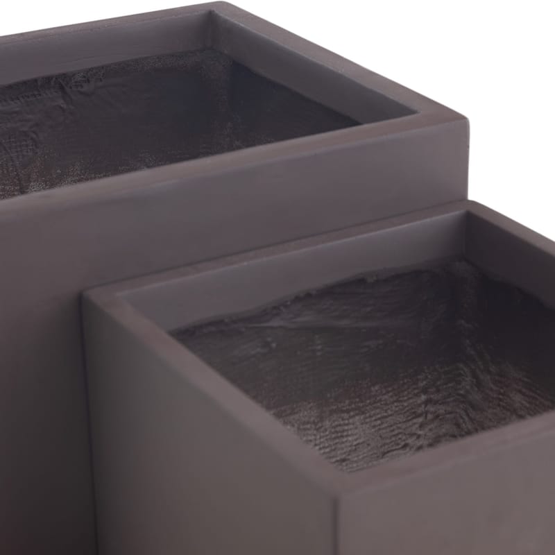 Fiberarmerade utekrukor | Fyrkantiga | 2-pack | Mörkbrun - Trädgård & spabad - Trädgårdsskötsel - Odling - Planteringskärl & blomkruka - Stor blomkruka