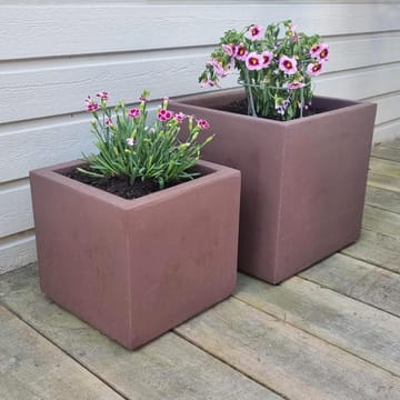 Fiberarmerade utekrukor | Fyrkantiga | 2-pack | Mörkbrun - Trädgård & spabad - Trädgårdsskötsel - Odling - Planteringskärl & blomkruka - Stor blomkruka