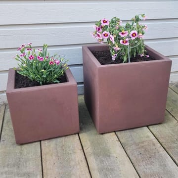 Fiberarmerade utekrukor | Fyrkantiga | 2-pack | Mörkbrun - Trädgård & spabad - Trädgårdsskötsel - Odling - Planteringskärl & blomkruka - Stor blomkruka