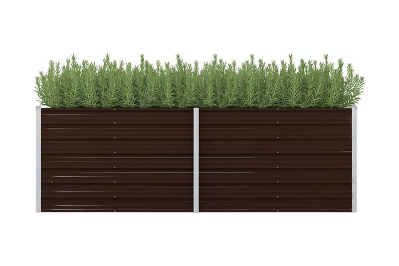 Odlingslåda upphöjd brun 240x80x77 cm galvaniserat stål - Brun - Utomhuskrukor - Blomlåda