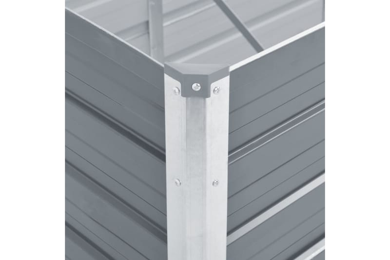 Odlingslåda upphöjd galvaniserat stål 129x129x77 cm grå - Grå - Blomlåda - Utomhuskrukor