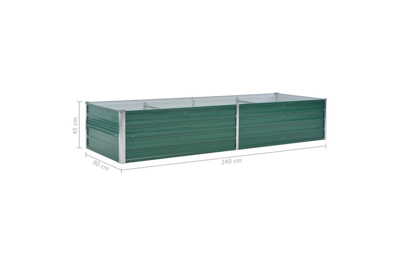 Odlingslåda upphöjd galvaniserat stål 240x80x45 cm grön - Grön - Blomlåda - Utomhuskrukor