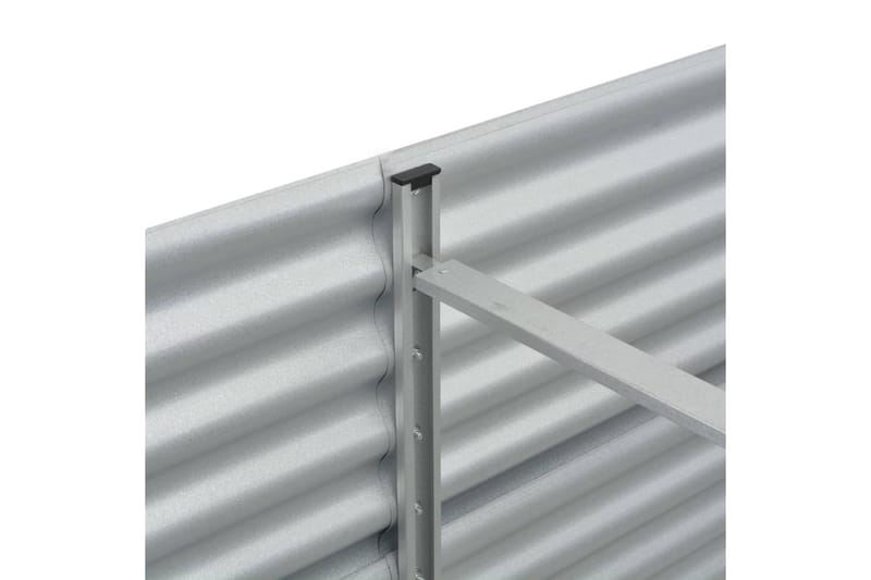 Odlingslåda upphöjd galvaniserat stål 400x80x81 cm silver - Silver - Blomlåda - Utomhuskrukor