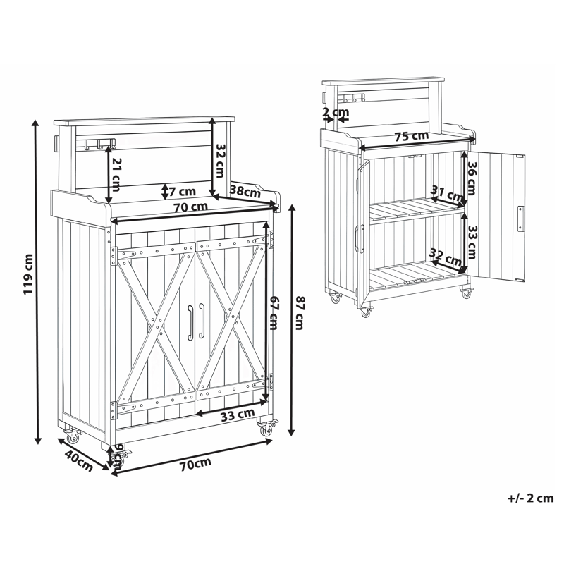 Planteringsbänk Altolia Granträ 70 cm - Brun - Trädgård & spabad - Trädgårdsskötsel - Odling - Planteringskärl & blomkruka - Odlingsbänk