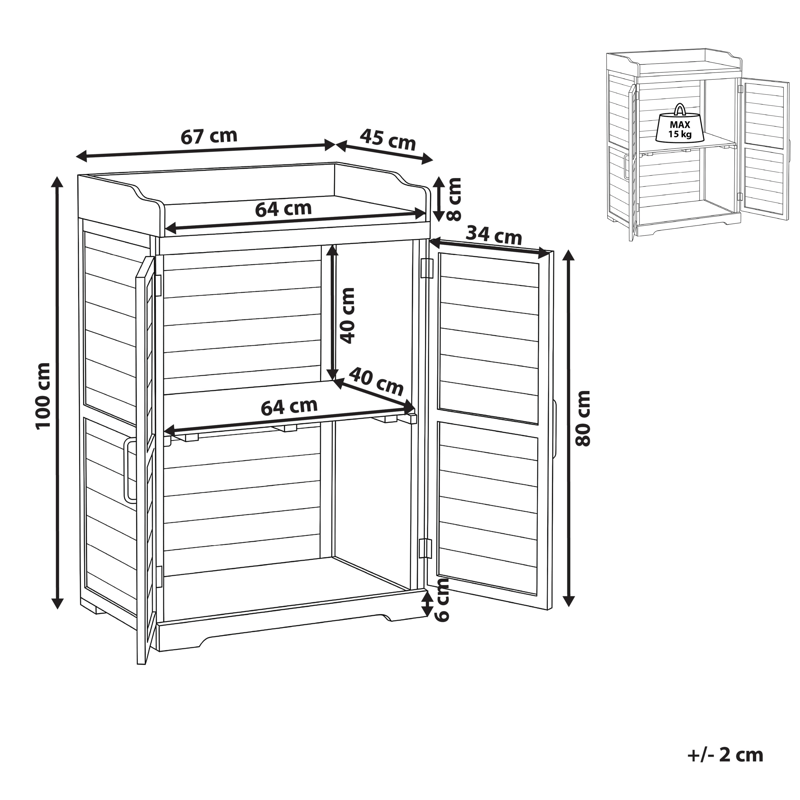 Planteringsbänk Tereville Granträ 45x67 cm - Grå/Vit - Trädgård & spabad - Trädgårdsskötsel - Odling - Planteringskärl & blomkruka - Odlingsbänk