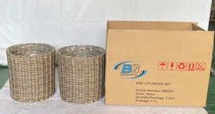 Planteringskorg ENS runda planteringskorgar 2 stycken 3-set - grå - Trädgård & spabad - Trädgårdsskötsel - Odling - Planteringskärl & blomkruka - Blomlåda