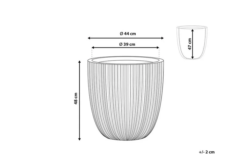 Kruka 44 x 44 x 48 cm beige CHIOS - Beige - Trädgård & spabad - Trädgårdsskötsel - Odling - Planteringskärl & blomkruka - Stor blomkruka