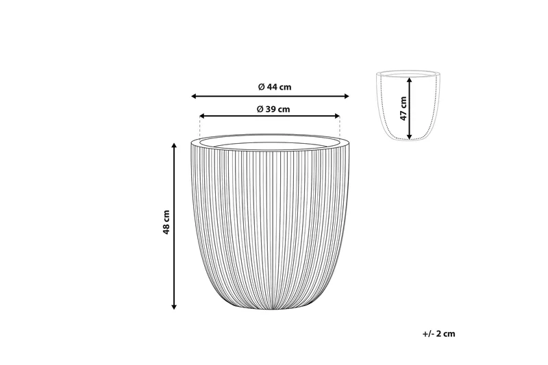 Kruka 44 x 44 x 48 cm beige CHIOS - Beige - Trädgård & spabad - Trädgårdsskötsel - Odling - Planteringskärl & blomkruka - Stor blomkruka