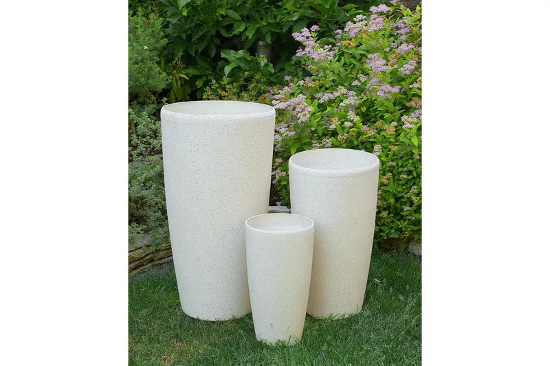 Trädgårdskruka Abdera Beige, 31x31x58 cm - Beige, 31x31x58 cm - Trädgård & spabad - Trädgårdsskötsel - Odling - Planteringskärl & blomkruka - Stor blomkruka