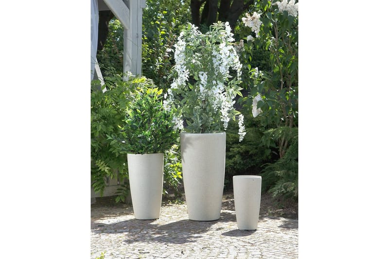 Trädgårdskruka Abdera Beige, 39x39x75 cm - Beige, 39x39x75 cm - Trädgård & spabad - Trädgårdsskötsel - Odling - Planteringskärl & blomkruka - Stor blomkruka