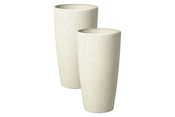 Trädgårdskruka Abdera set om 2 Beige, 23x23x42 cm - Beige, 23x23x42 cm - Trädgård & spabad - Trädgårdsskötsel - Odling - Planteringskärl & blomkruka - Stor blomkruka