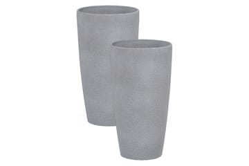 Trädgårdskruka Abdera set om 2 Grå, 23x23x42 cm - Grå, 23x23x42 cm - Trädgård & spabad - Trädgårdsskötsel - Odling - Planteringskärl & blomkruka - Stor blomkruka