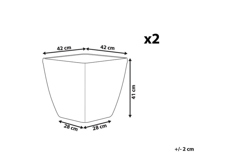 Trädgårdskruka Astras set om 2 42x42x41 cm - 42x42x41 cm - Trädgård & spabad - Trädgårdsskötsel - Odling - Planteringskärl & blomkruka - Stor blomkruka