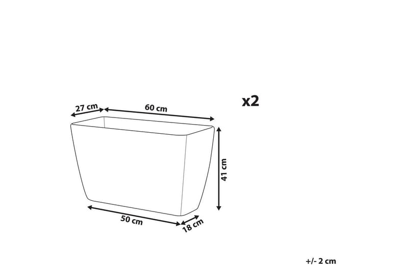 Trädgårdskruka Baris set om 2 Beige, 60x27x41 cm - Beige, 60x27x41 cm - Trädgård & spabad - Trädgårdsskötsel - Odling - Planteringskärl & blomkruka - Stor blomkruka