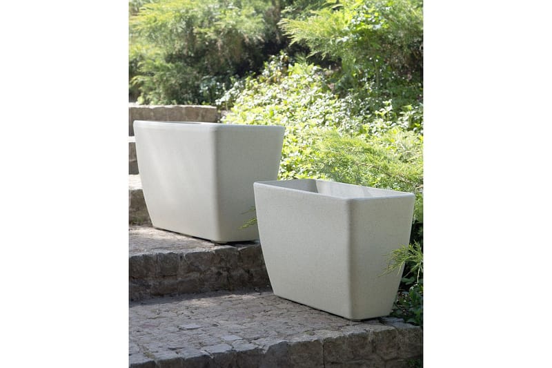 Trädgårdskruka Baris set om 2 Beige, 60x27x41 cm - Beige, 60x27x41 cm - Trädgård & spabad - Trädgårdsskötsel - Odling - Planteringskärl & blomkruka - Stor blomkruka
