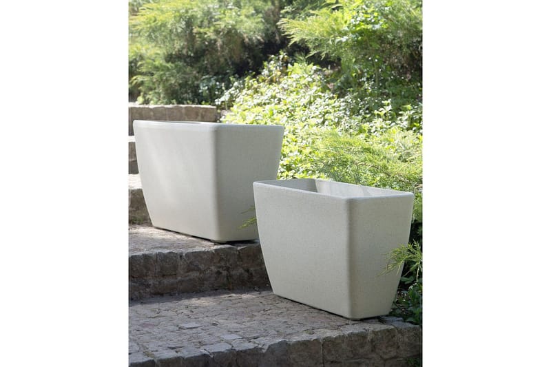 Trädgårdskruka Baris set om 2 Beige, 74x32x45 cm - Beige, 74x32x45 cm - Trädgård & spabad - Trädgårdsskötsel - Odling - Planteringskärl & blomkruka - Stor blomkruka